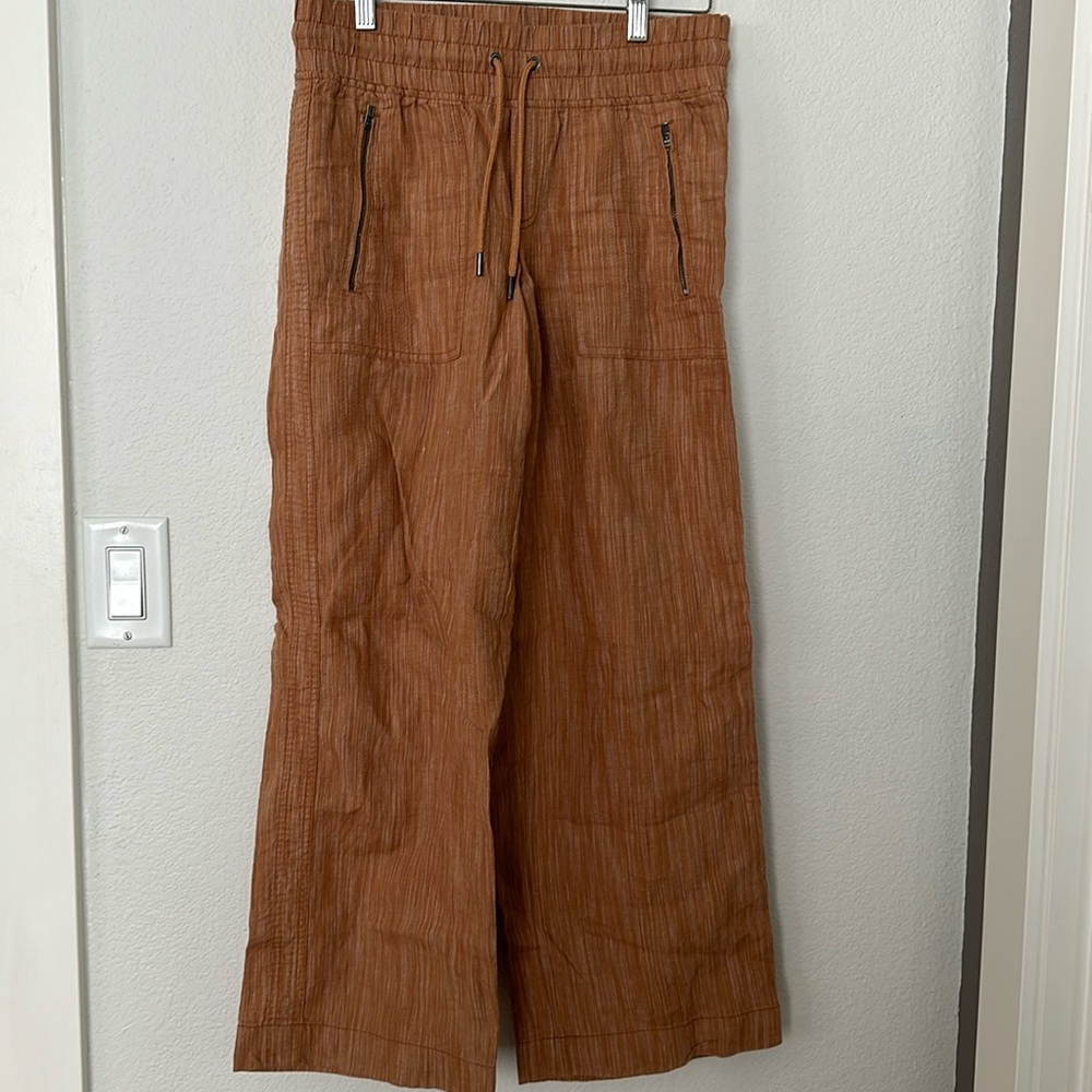 Athleta Cabo Linen Textured Wide Leg Pant - Petite